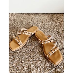 Nicole Miller studded square toe sandals